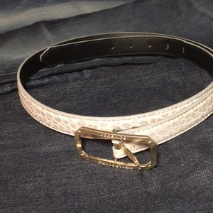 Versace belt. White faux alligator hide.